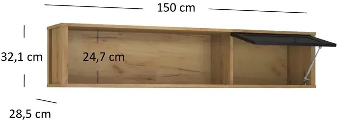 Półka wisząca w kolorze dąb craft - Rids 9X