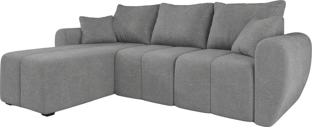 Rozkładana dwustronna sofa narożna do L SEVIO 246x145 cm, szara + 2 poduszki GRATIS