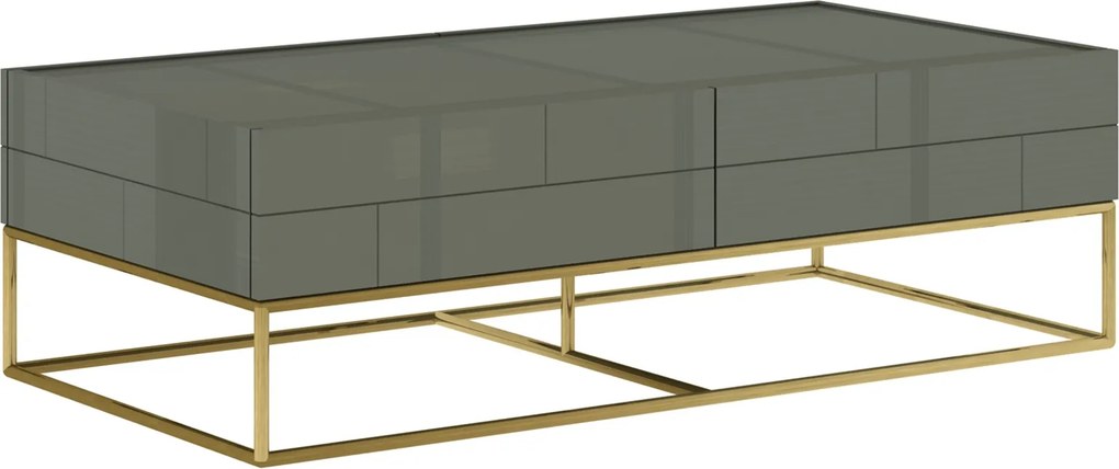 Ława glamour na złotych płozach Rose Hill RH06 z szufladami