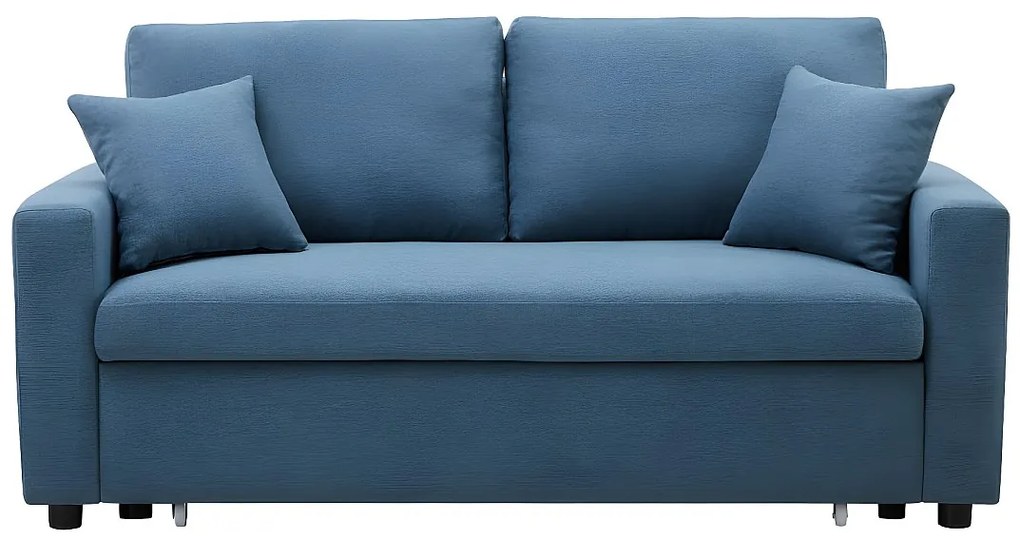 Kanapa 3-osobowa INIZOR z tkaniny, rozkładana – kolor turkusowy