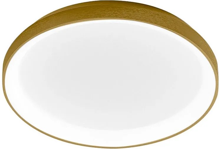 Krizia - Lampa sufitowa LED ściemnialna 38W 3000K - Ciepłe światło 3300lm, dyfuzor opalowy, złota rama, IP20, średnica 27 cm, nowoczesny design