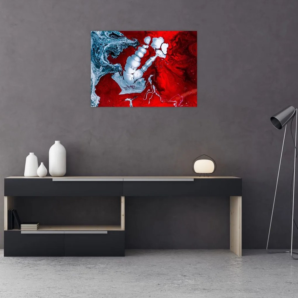 Obraz na szkle abstrakcyjnych plam (70x50 cm)