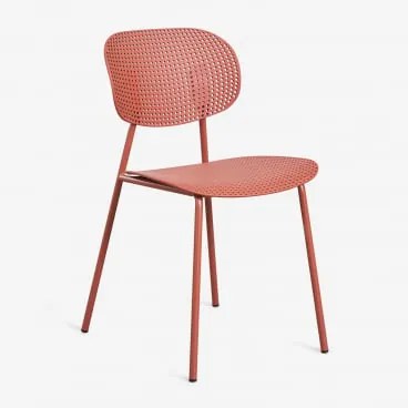 Zestaw 4 Krzeseł Ogrodowych Z Polipropylenu I Żelaza Tupah Terracota - Sklum