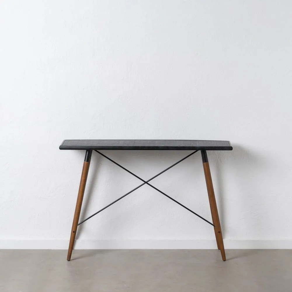 Czarna metalowa konsola 38x120 cm Oslo – Ixia