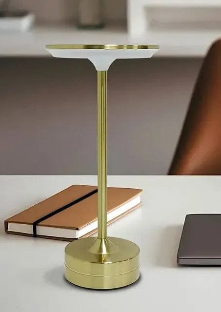 Minimalistyczna lampa stołowa złota - K616-Rawino