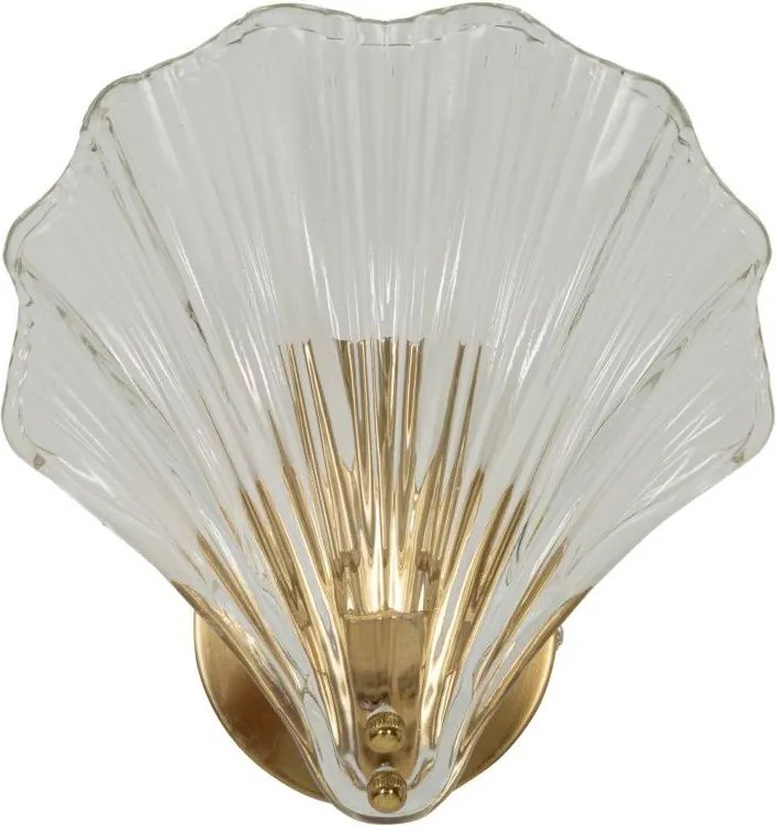 Szklany kinkiet w kolorze złota Da Muro Shell – Mauro Ferretti