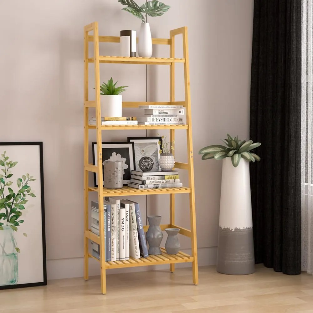 Regał bambusowy ZOJA, 4 półki, 48x32x123cm, brąz Casaria