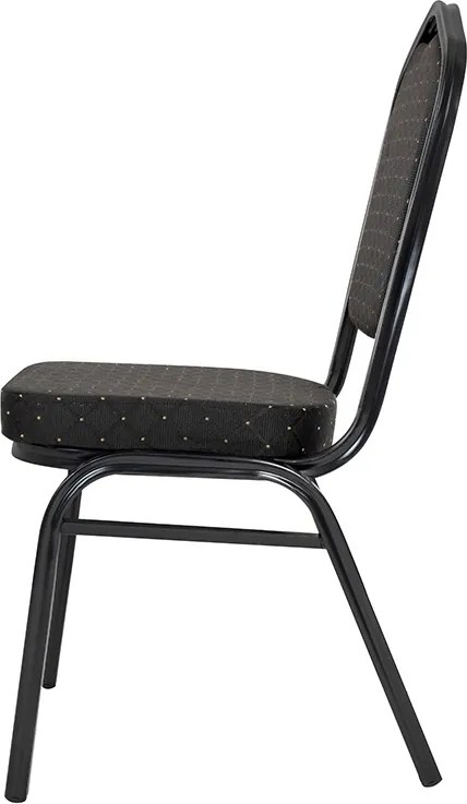 Krzesło bankietowe pikowane Heron czarne