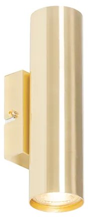 Nowoczesna lampa ścienna mosiężna 2-światłowa - Jeana