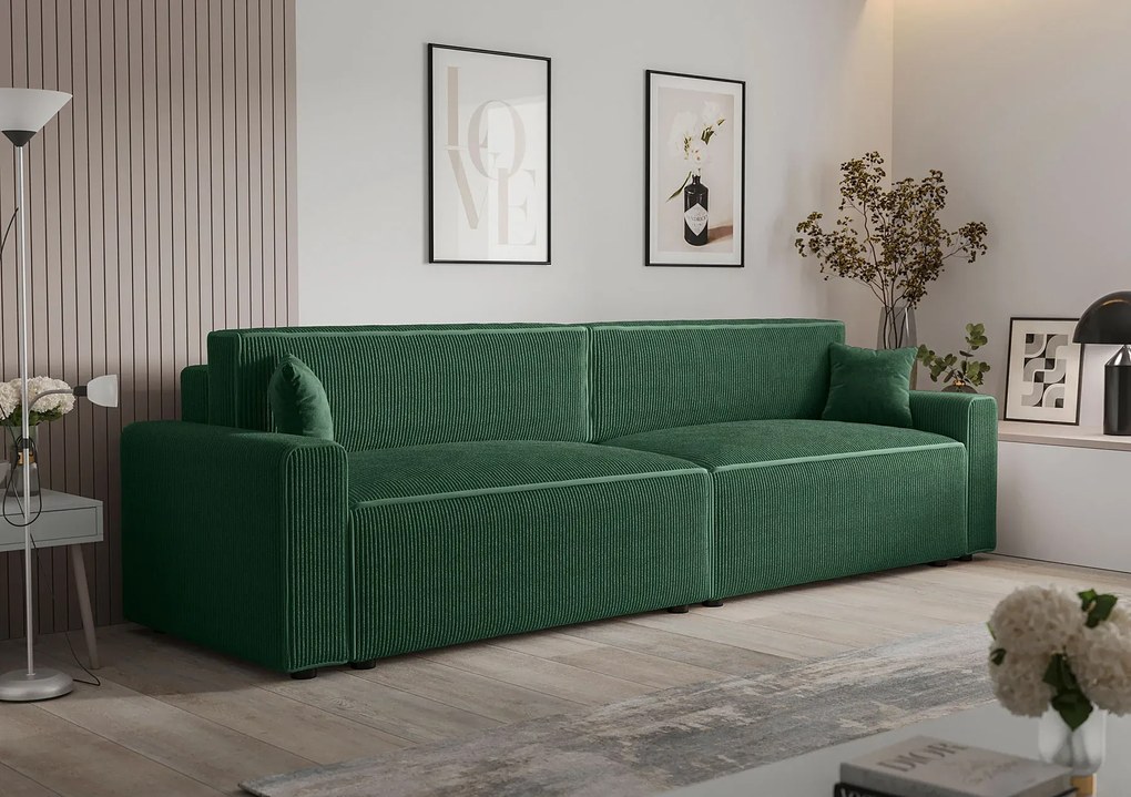 Ciemnozielona sofa z funkcją spania N5-A59