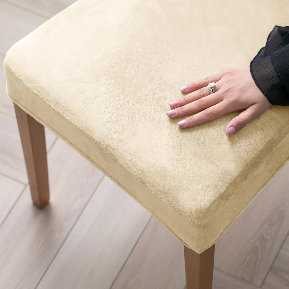 Beżowy elastyczny pokrowiec na krzesło 48 cm Sento – Restilo