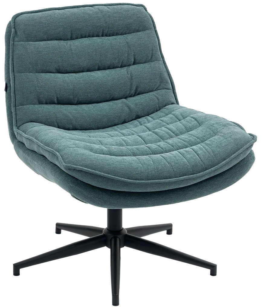 HOMCOM Obrotowe Krzesło Biurowe z Szerokim Siedziskiem, Komfortowe Fotel do Biura i Pokoju, Ciemnozielony