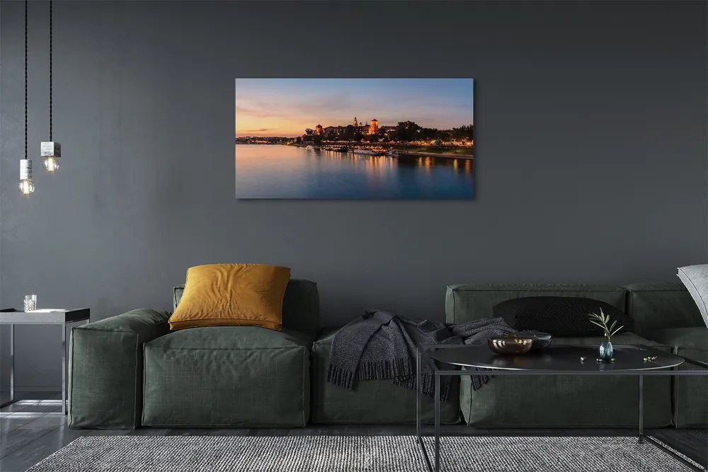 Obraz canvas na ścianę Zachód Słońca nad Zamkiem na Wawelu