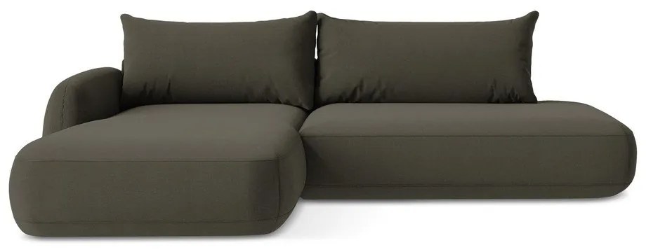 Brązowy rozkładany narożnik (lewostronny/z szezlongiem) Hale – Makamii