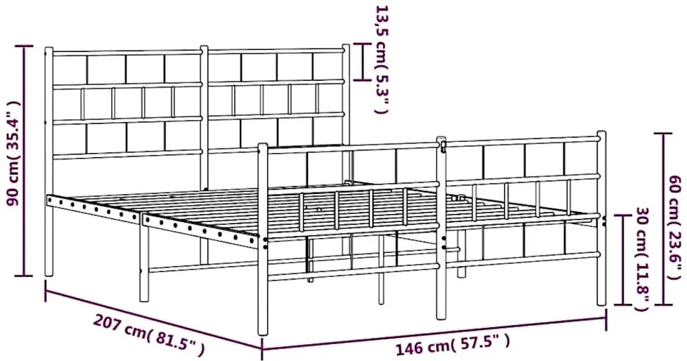 Białe podwójne metalowe łóżko 140x200 - Aretuza