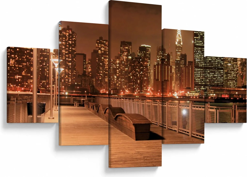Obraz - Nocne miasto (125x70 cm)