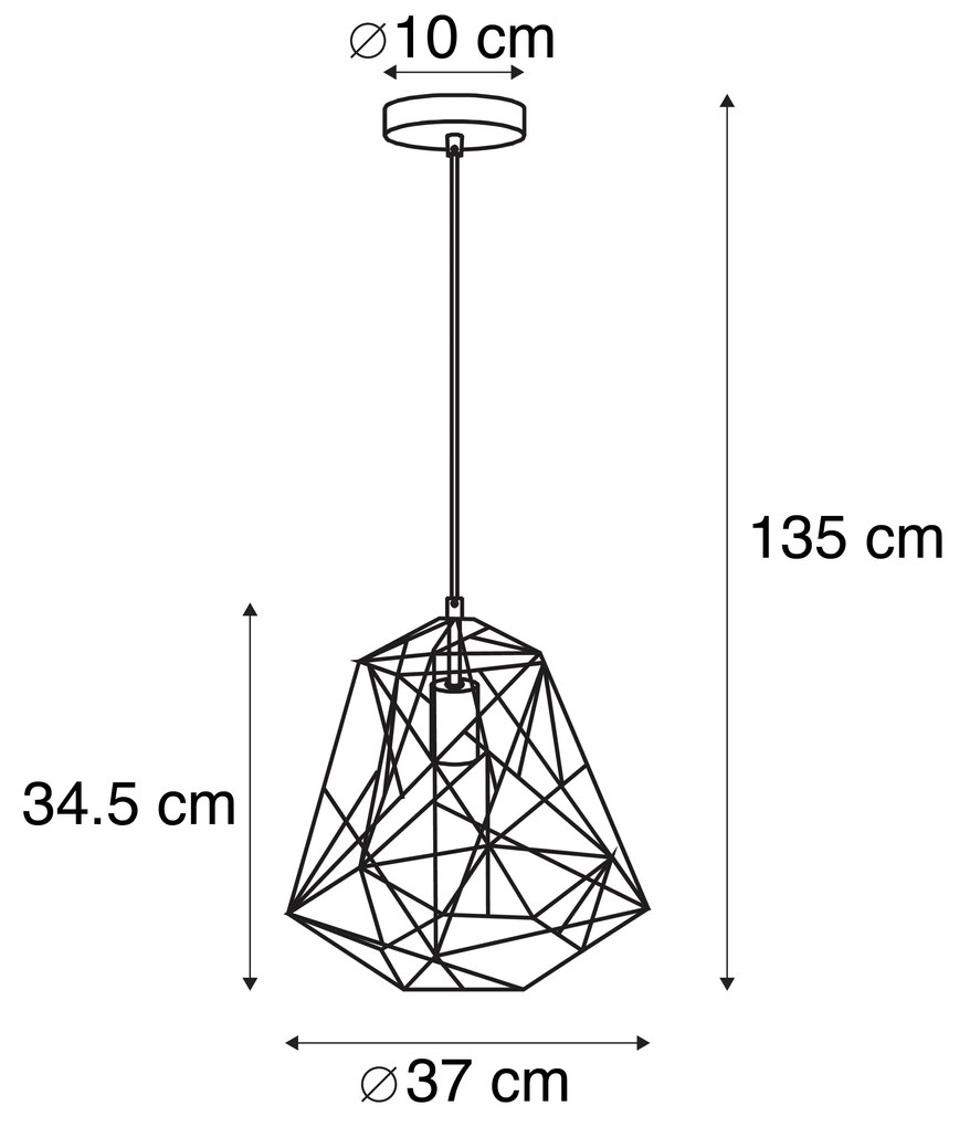 Industrialna lampa wisząca złota - Framework Basic Nowoczesny Oswietlenie wewnetrzne