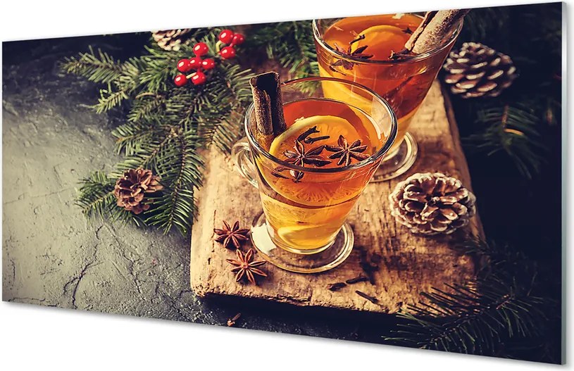 Szklany Panel Herbata z Goździkami i Owocami
