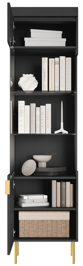 Witryna Sentia 1D do salonu - czarny / złoty