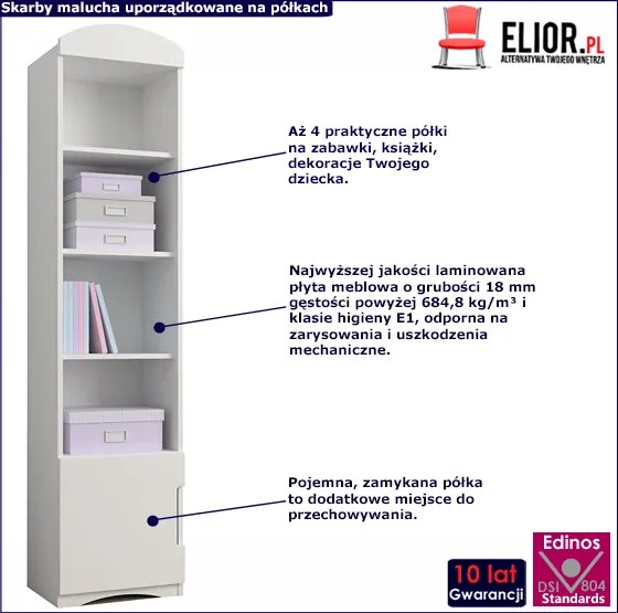 Biały regał dziecięcy P6-P18