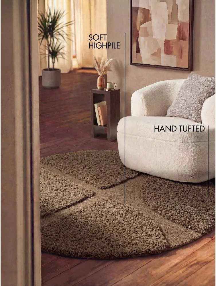 Brązowy okrągły dywan tkany ręcznie ø 200 cm Lambeth Jasper – Ted Baker