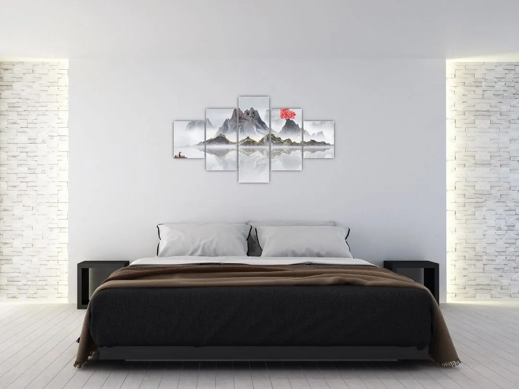 Obraz - Góry we mgle (125x70 cm)