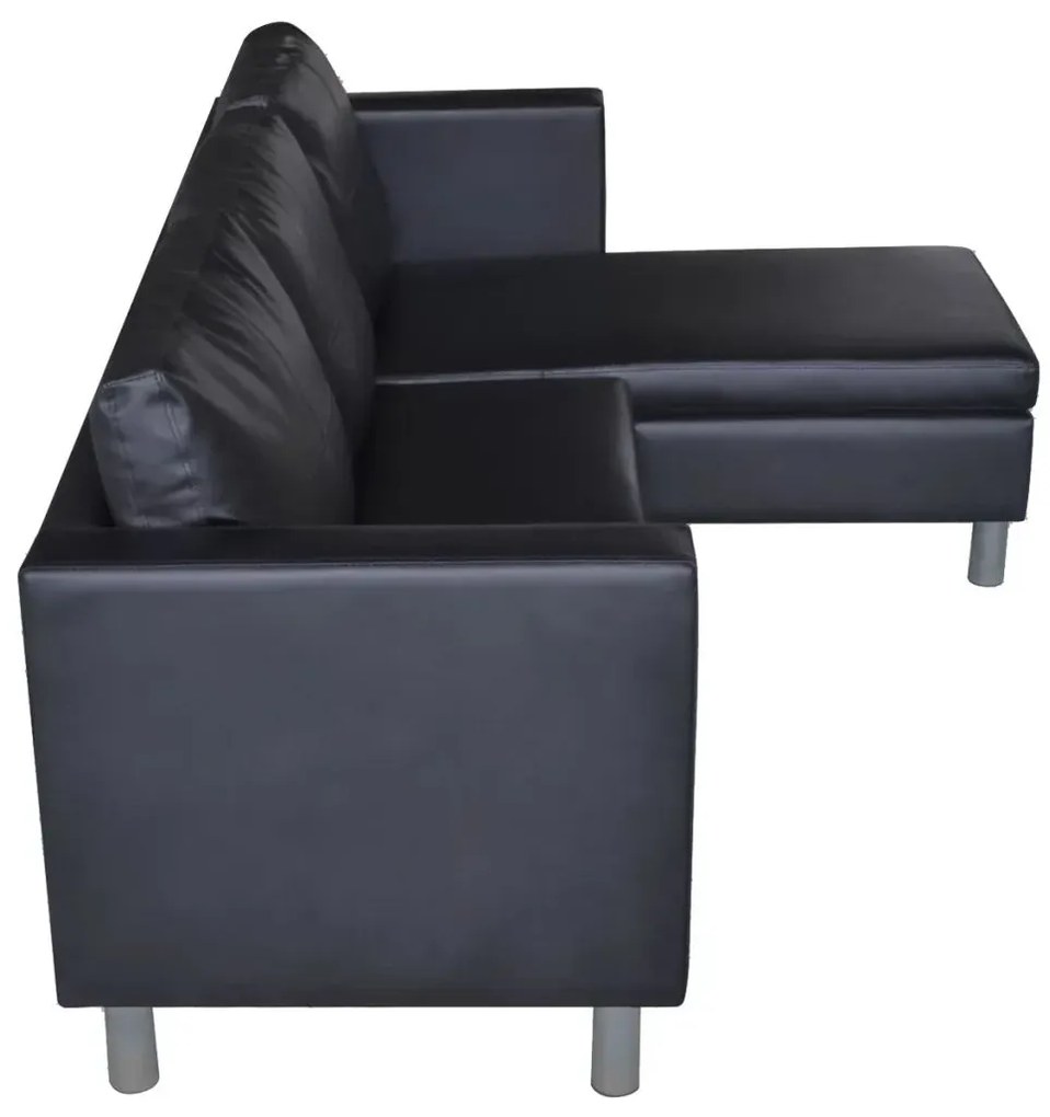 Czarna elegancka sofa 3-osobowa B4-B98