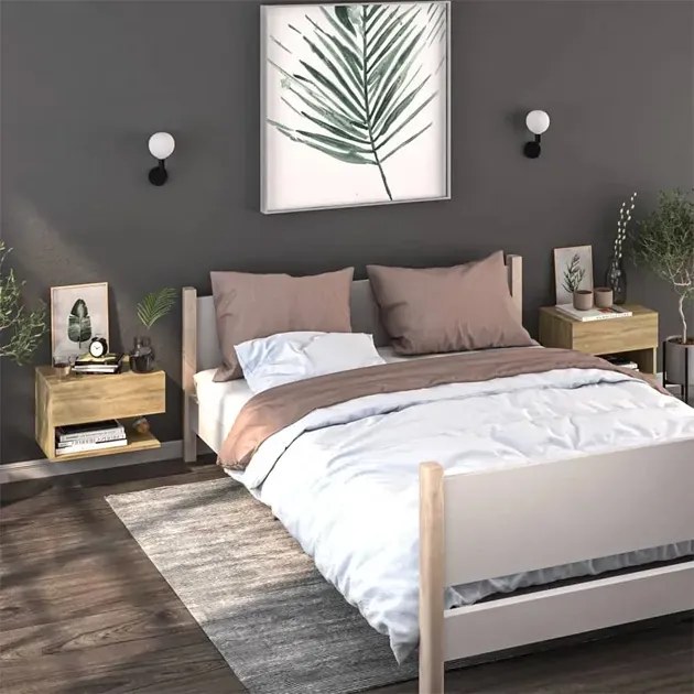 Zestaw wiszących szafek nocnych dąb sonoma Z0-R99