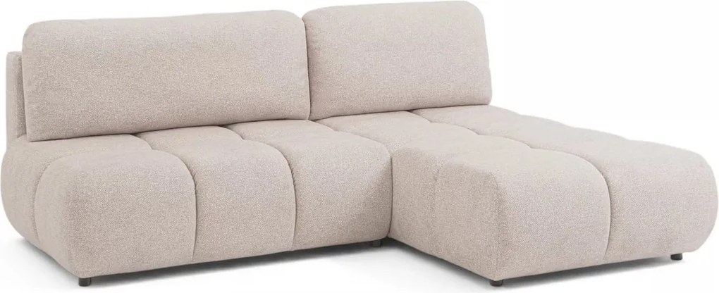 Narożnik Lerio prawostronny z funkcją spania - jasno beżowa dzianina hydrofobowa Blur 02