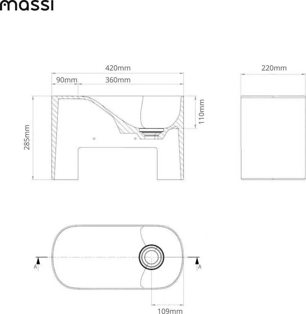 Umywalka z kamienia syntetycznego nablatowa / wisząca owalna różowa 45 x 22 cm OVELA Pink : Typ montażu - podwieszana