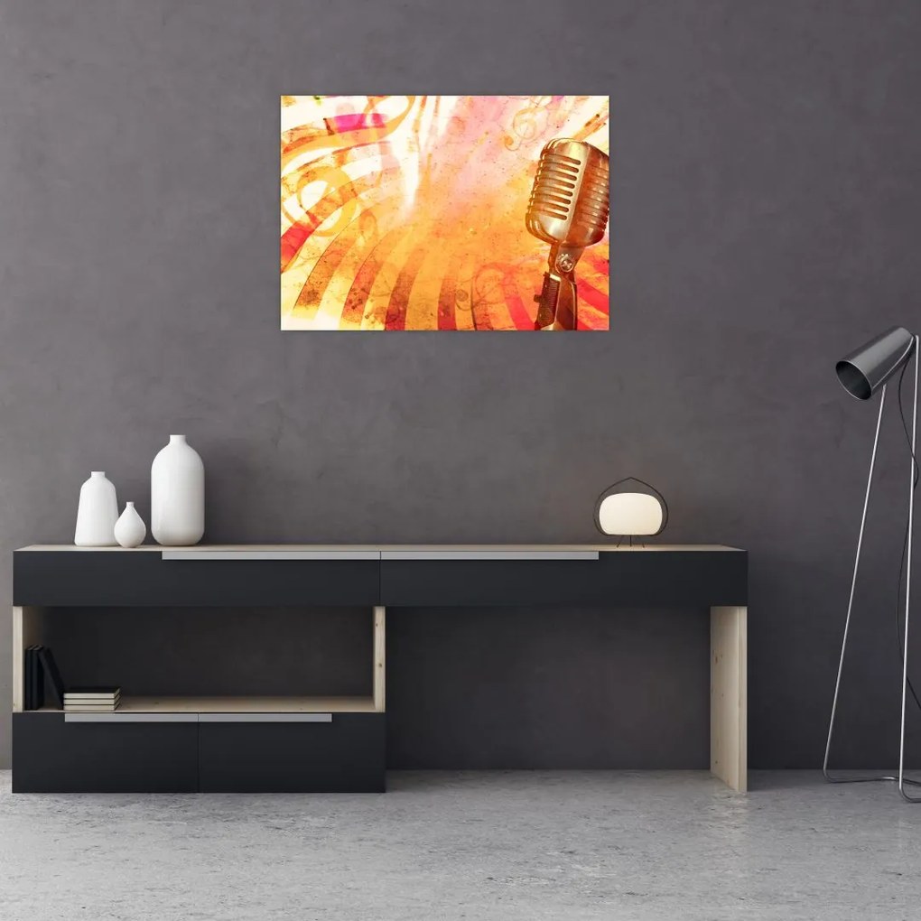 Obraz na szkle - Mikrofon retro (70x50 cm)