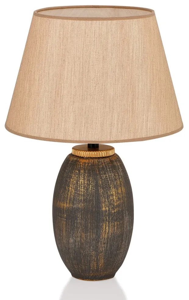 Szara/beżowa lampa stołowa z tekstylnym kloszem (wysokość 46 cm) Yakamoz – Opviq lights
