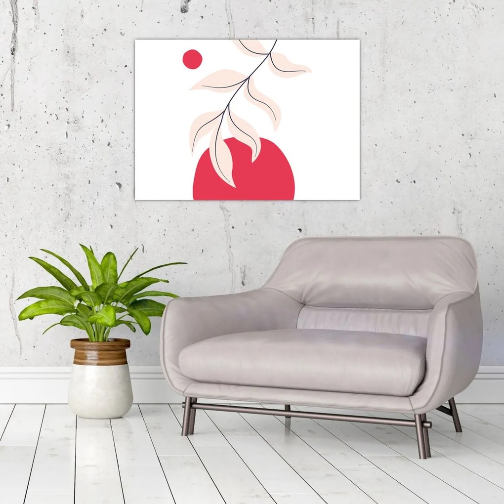 Obraz - Różowa abstrakcja kwiatowa N⁰2 (70x50 cm)