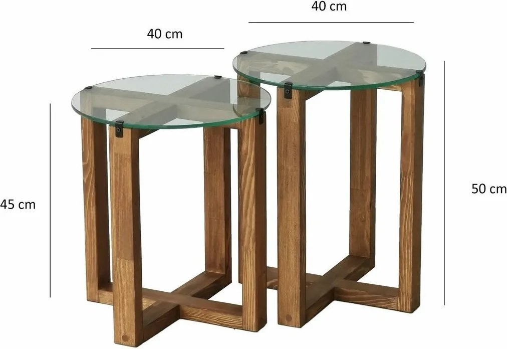 Zestaw stolików Amalfi Walnut, 2 szt.