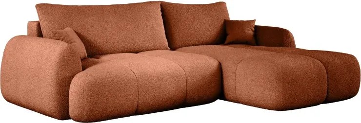 Narożnik COCO z funkcją spania, poduszkami i pojemnikiem NowOrNever 56 Miedziany