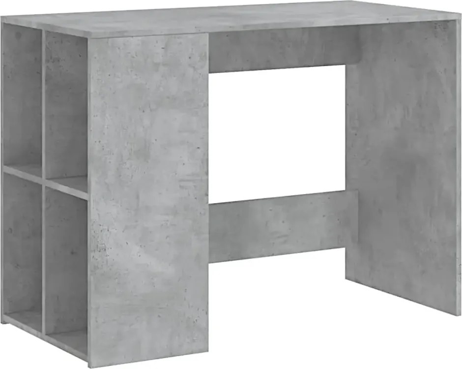 Szare biurko z regałem w kolorze beton H3-G07