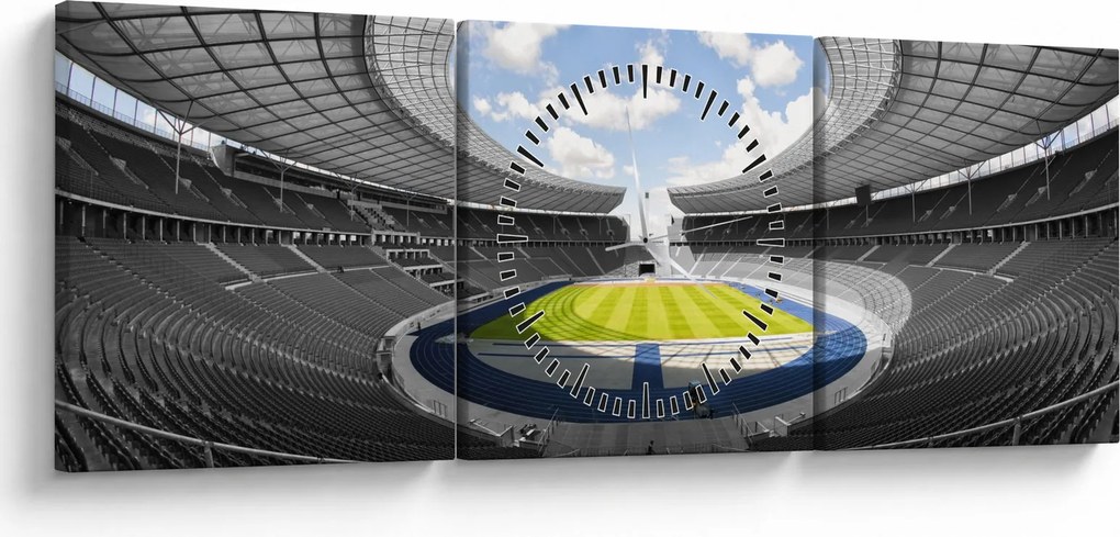 Obraz - stadion piłkarski (z zegarem) (90x30 cm)