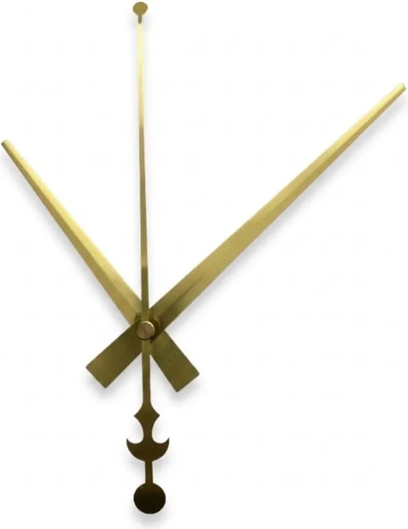 Złote aluminiowe wskazówki zegara - wzór kotwicy 16 / 12 cm