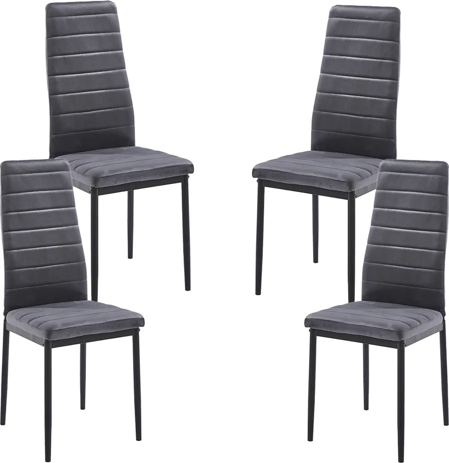 Zestaw 4 Krzese Lauter Aksamitne