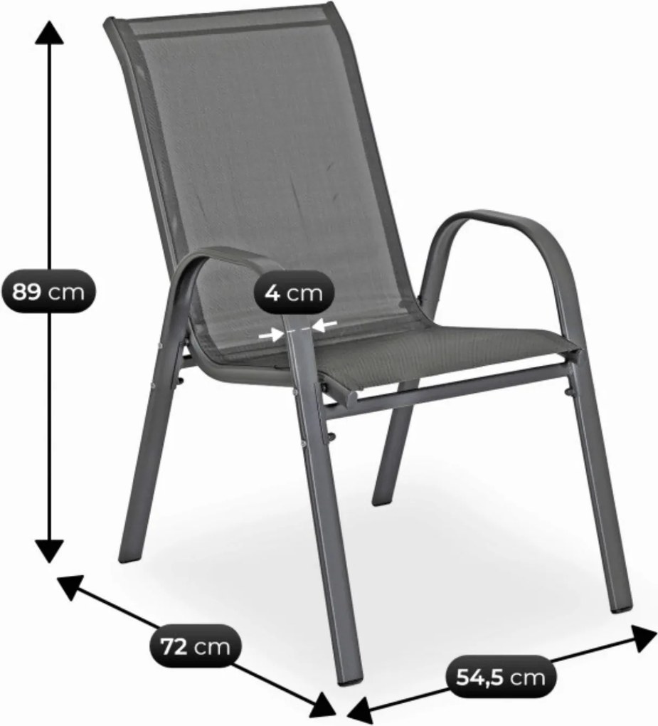 Zestaw mebli ogrodowych ze stołem 6 osób Nebraska, szary