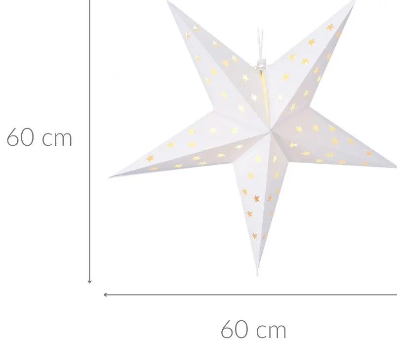 Gwiazda LED z papieru, ozdoba świąteczna, 60 cm