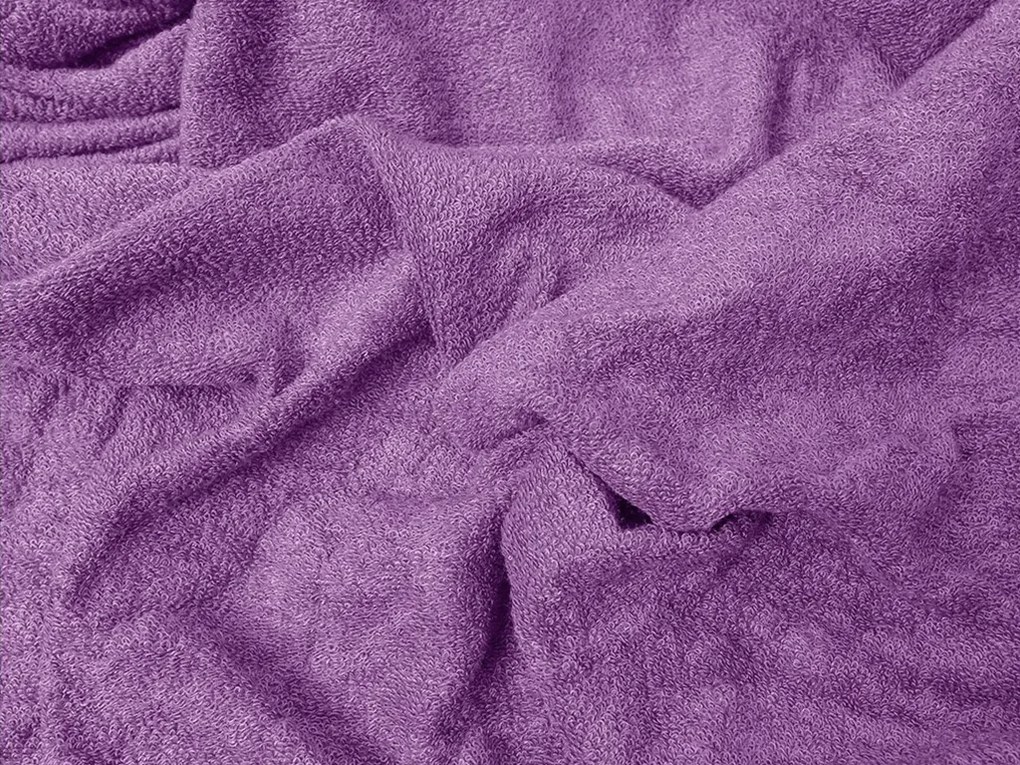 PrzytulneMieszkanie.pl Prześcieradło frotte ciemnofioletowe 90 x 200 cm