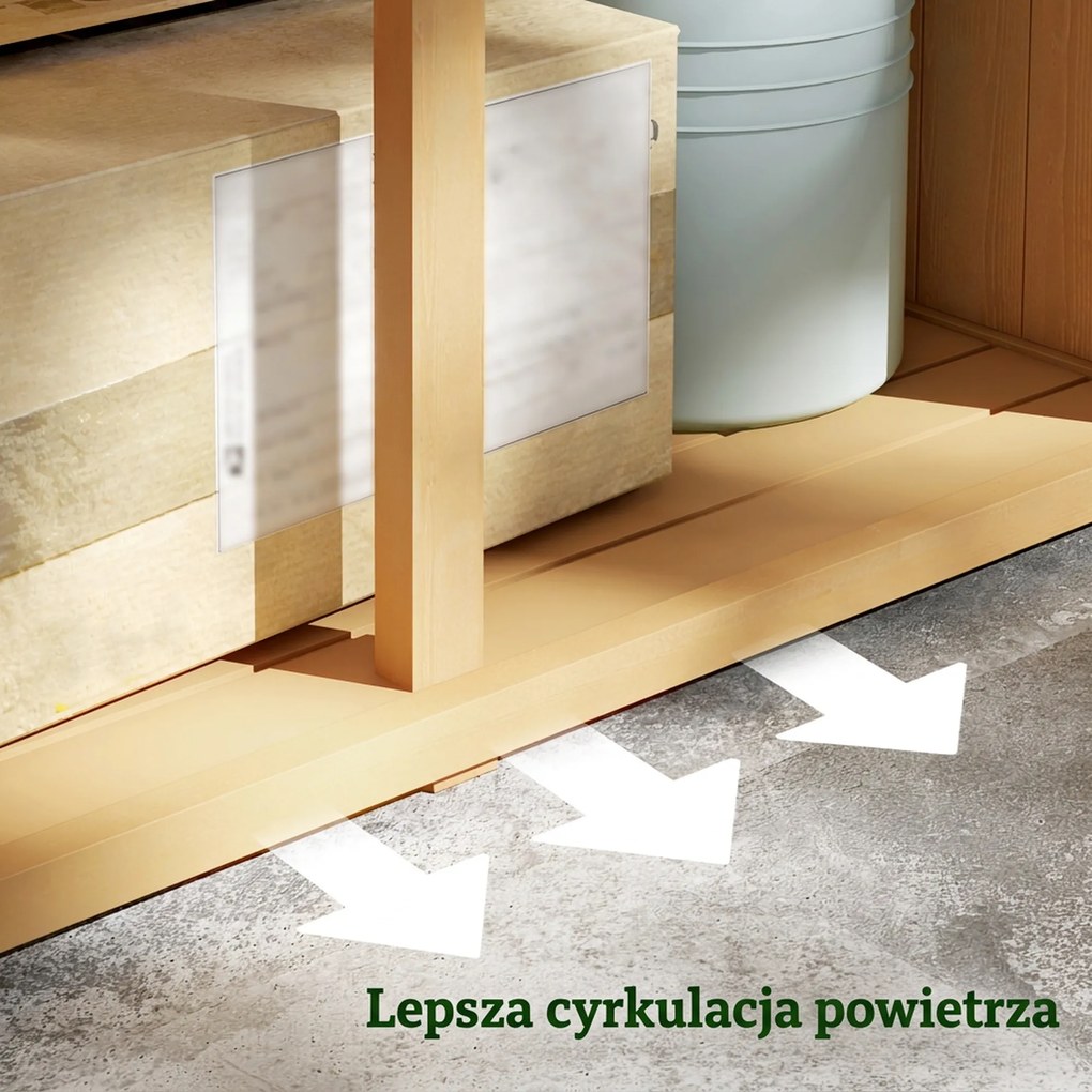Outsunny Szafka Ogrodowa Wodoodporna, 2 Drzwi z Zamkiem, Drewno Sosnowe, 87D x 46,5S x 160W cm, Jasnożółty