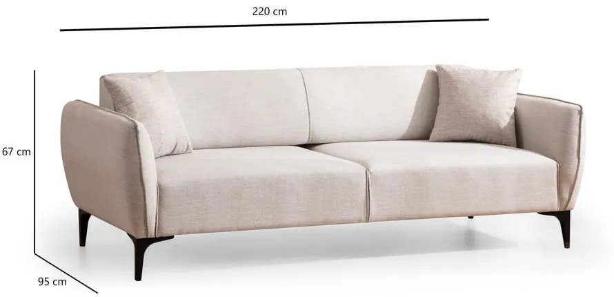 Kremowa sofa 220 cm Belissimo – Balcab Home