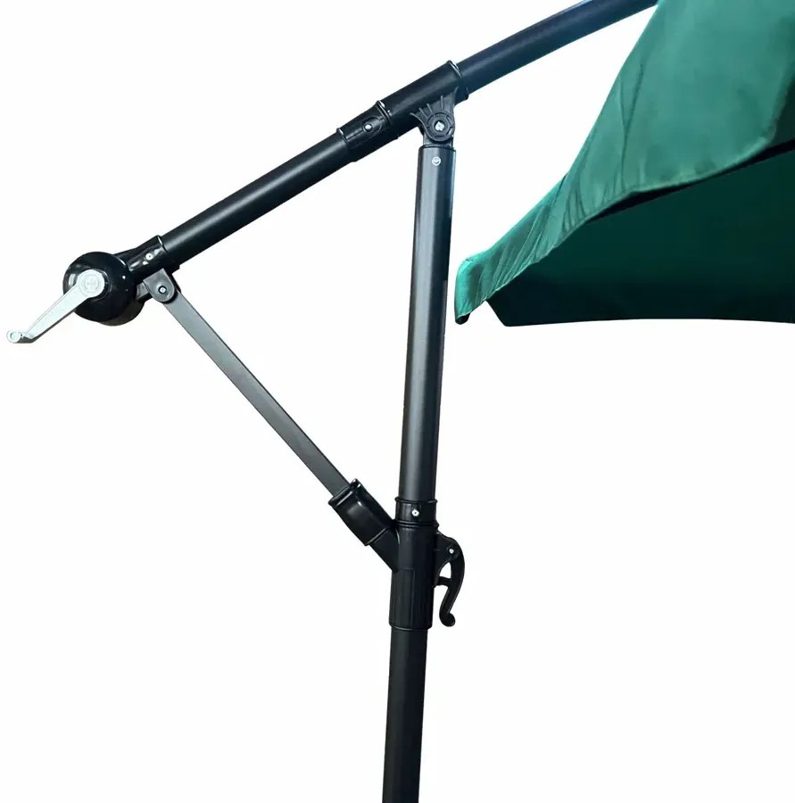 Ciemnozielony parasol do ogrodu z korbką - Epis