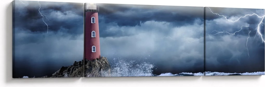 Obraz - Latarnia morska na klifie (170x50 cm)