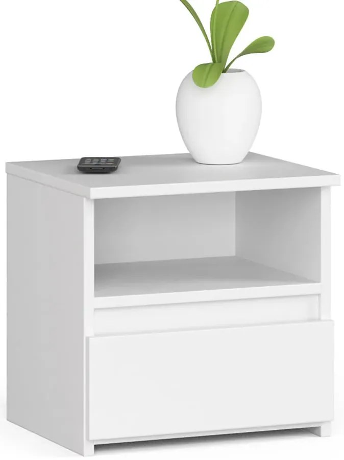 Klasyczna biała szafka nocna z szufladą S4-K70