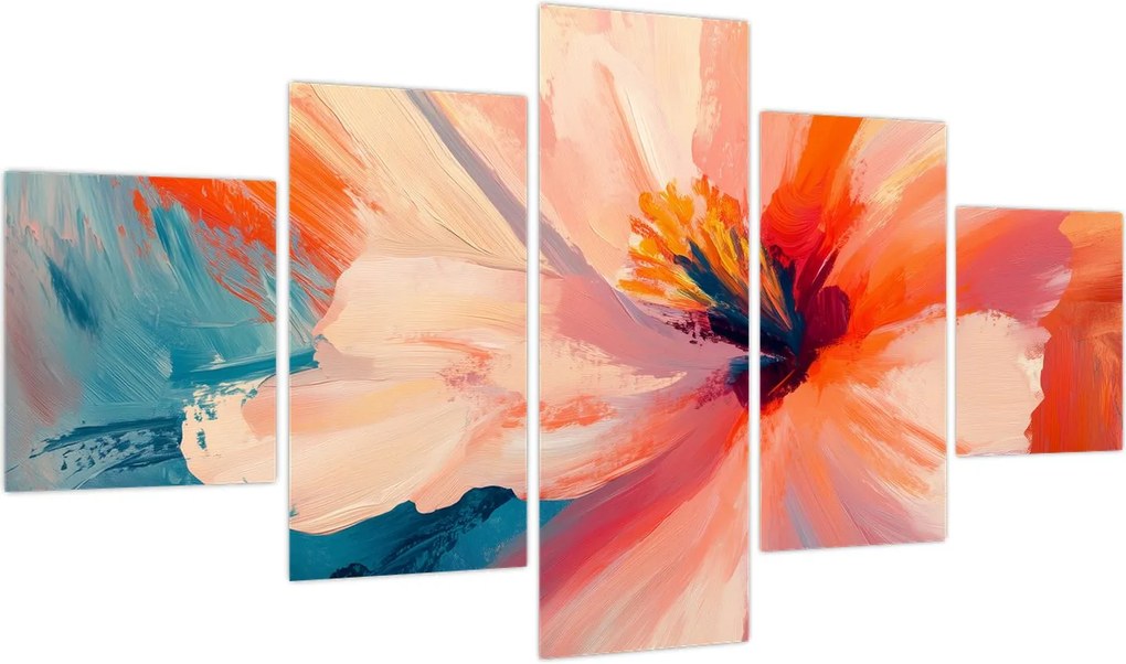 Obraz - Malowany kwiat (125x70 cm)