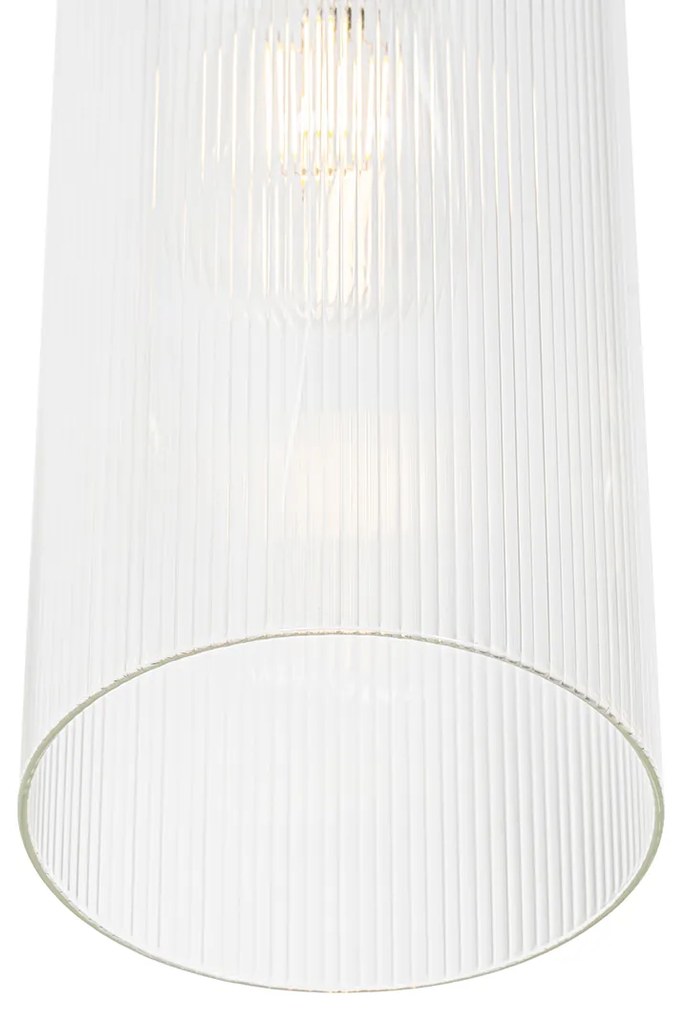 Lampa wisząca w stylu art deco złota ze szkłem 7-światłowa - Laura ArtDeco Oswietlenie wewnetrzne