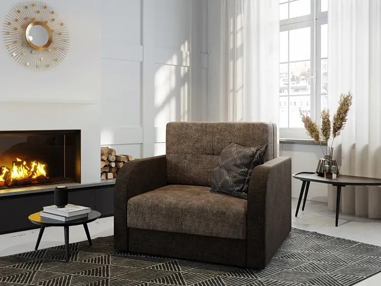Rozkładana sofa jednoosobowa jasny brąz + ciemny brąz - Oves 3X
